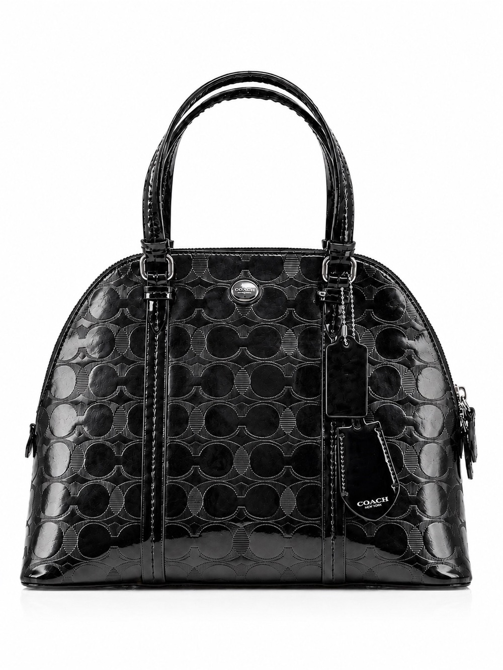 Coach | Peyton Link C Embossed Patent Leather Domed Satchel F32583